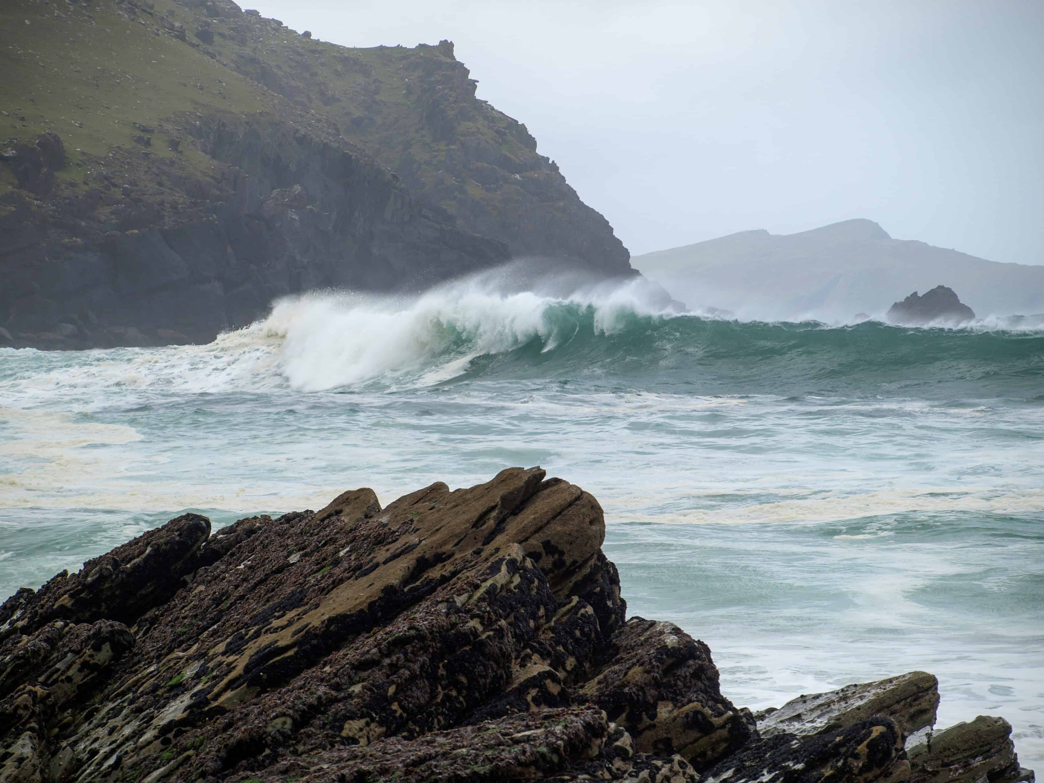 Breaking wave, Clogher Strand, Dingle Peninsula, Ireland